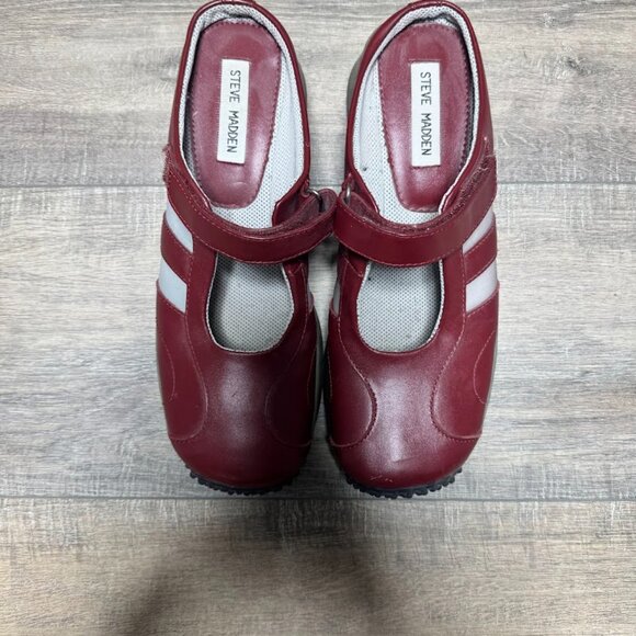 Steve Madden Red Leather Mary Jane Style Mule Shoes Women's Size 9 - Picture 2 of 7